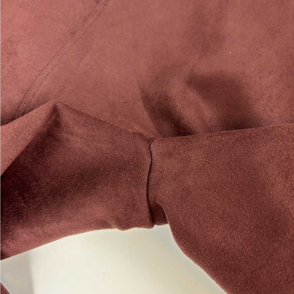 SPANX Faux Suede Leggings Dark Red Large EUC - Picture 8 of 8